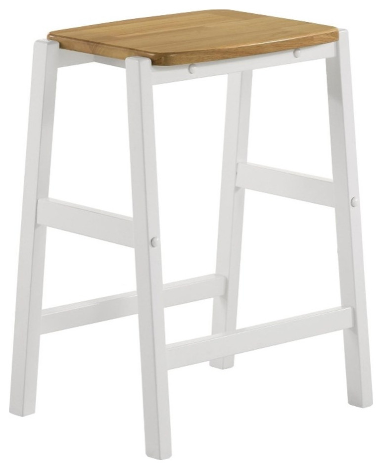 Coaster 24" Farmhouse Wood Counter Stool in Natural-White