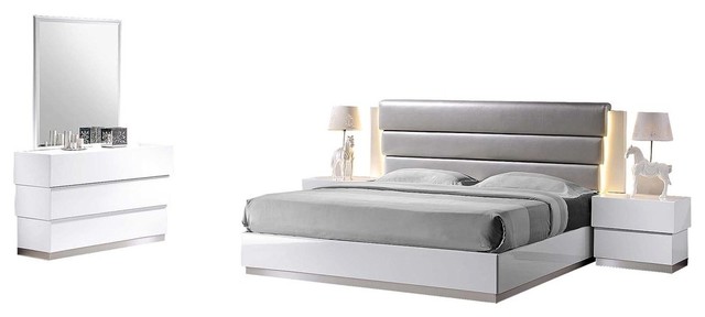 Gray Leather Headboard Bed Set, White Leather Headboard Queen Bed