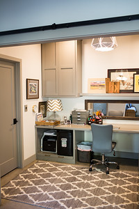 Inspiration for a rustic concrete floor home office remodel