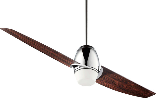 Indoor Ceiling Fan 1 Light With Chrome Tone Finish Mini Bulb Type