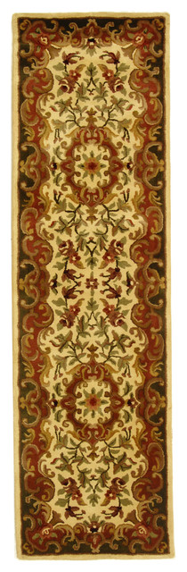 Safavieh Classic Collection CL234 Rug, Ivory/Green, 2'3"x10'