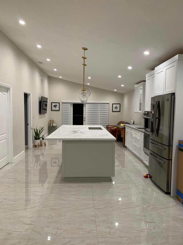Is the kitchen island too big?