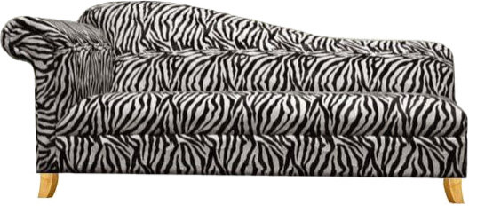 Cleopatra Chaise Lounge Sofa, Zebra Print
