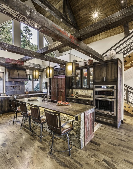 Big Bear Den rustic-kitchen