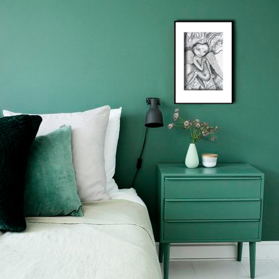 Графическая картина для спальной комнаты и интерьера