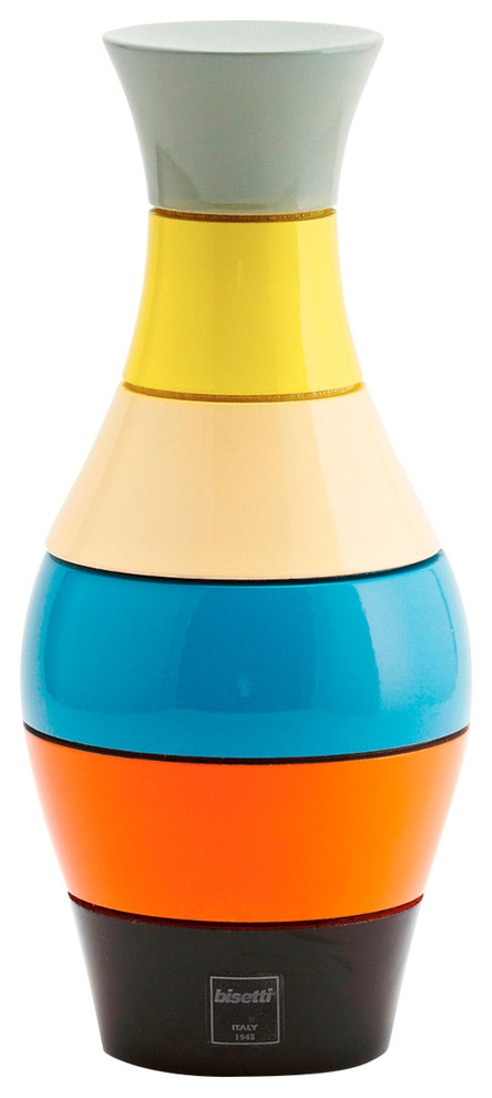 Bisetti Icons Vase Spice Mill, 7.48''x3.15'', Multicolor Lacquered -  Contemporary - Vases - by Tomson CASA