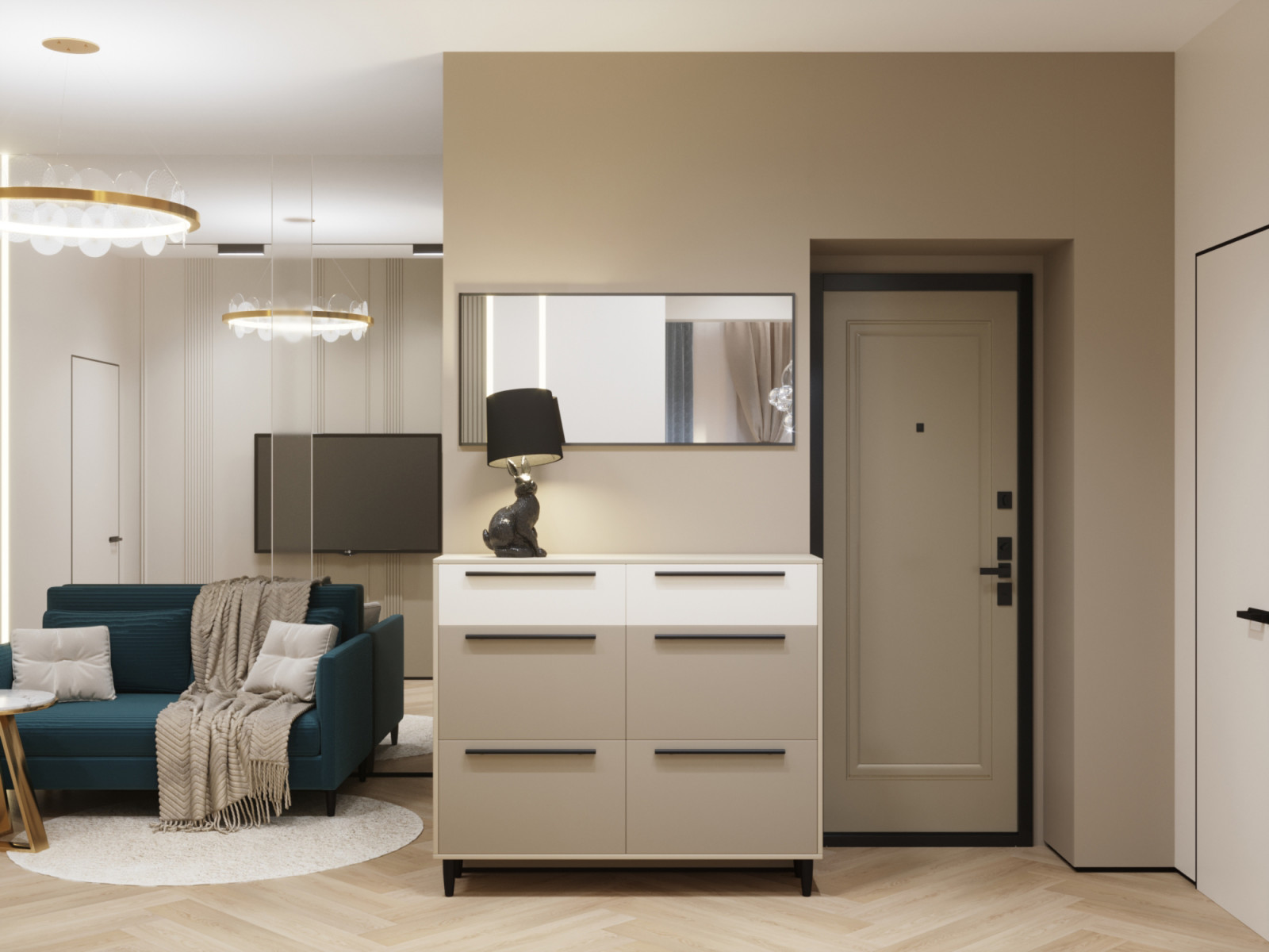 Коридор с функцией гостиной