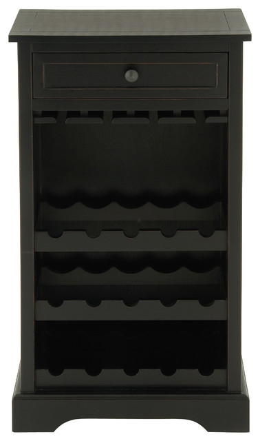 Wood Wine Cabinet, Black Walnut