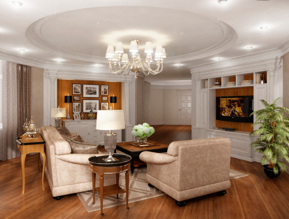 Квартира в легкой классике с романтичными декоративными деталями