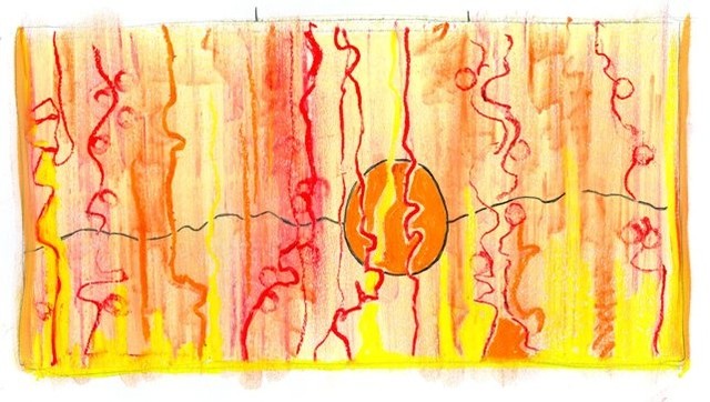 croquis aux pastels moderne-tableau-d-art