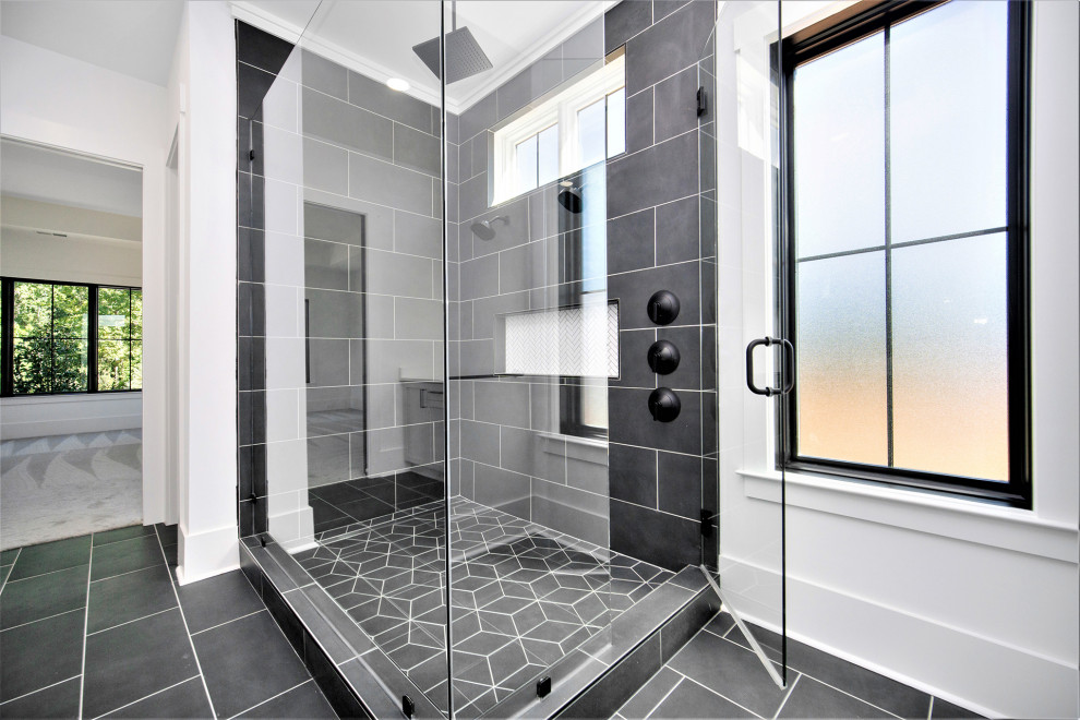 Black Modern Farmhouse - Farmhouse - Bathroom - Charlotte - by Linnane ...