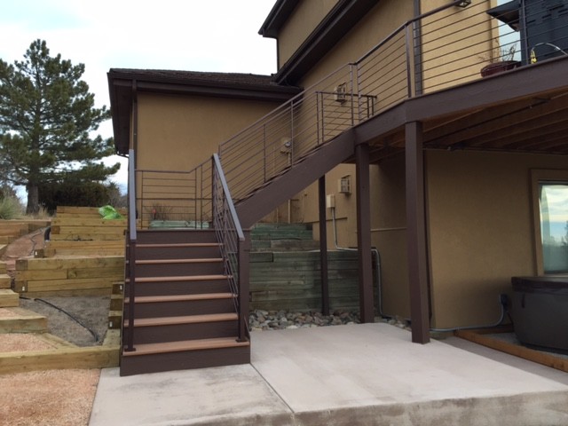 Deck - mid-sized contemporary backyard deck idea in Denver with no cover