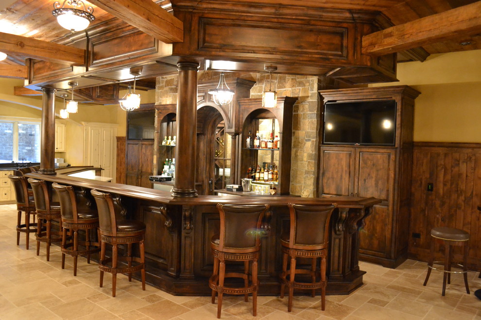 This is an example of a country home bar in Chicago.