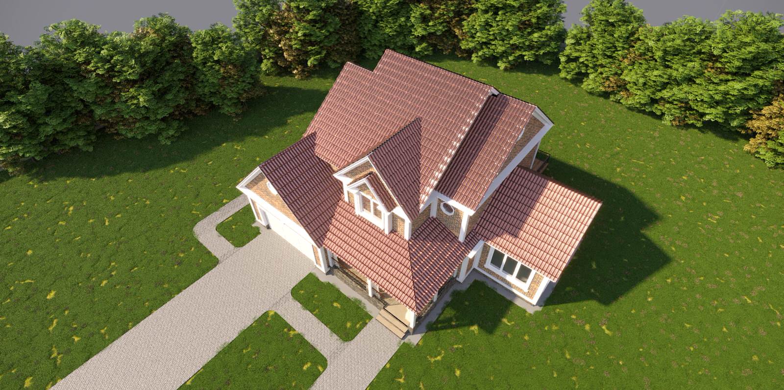 Дизайн проект фасада частного жилого дома в Московской области