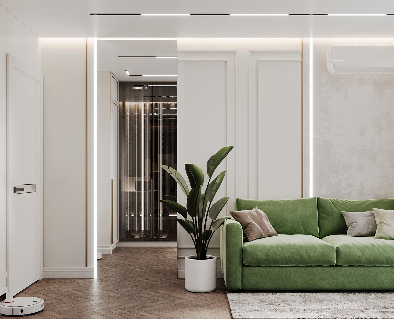 Гардеробная комната. Современный стиль.