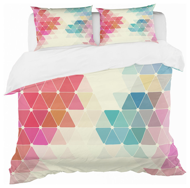 Colorful Abstract Geometric Pattern Modern Duvet Cover Set