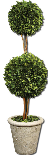 Uttermost Two Sphere Topiary Preserved Boxwood