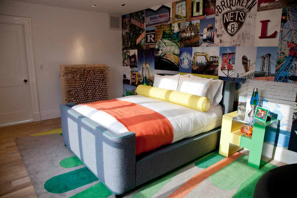 Contemporary kids' room in New York for boys.