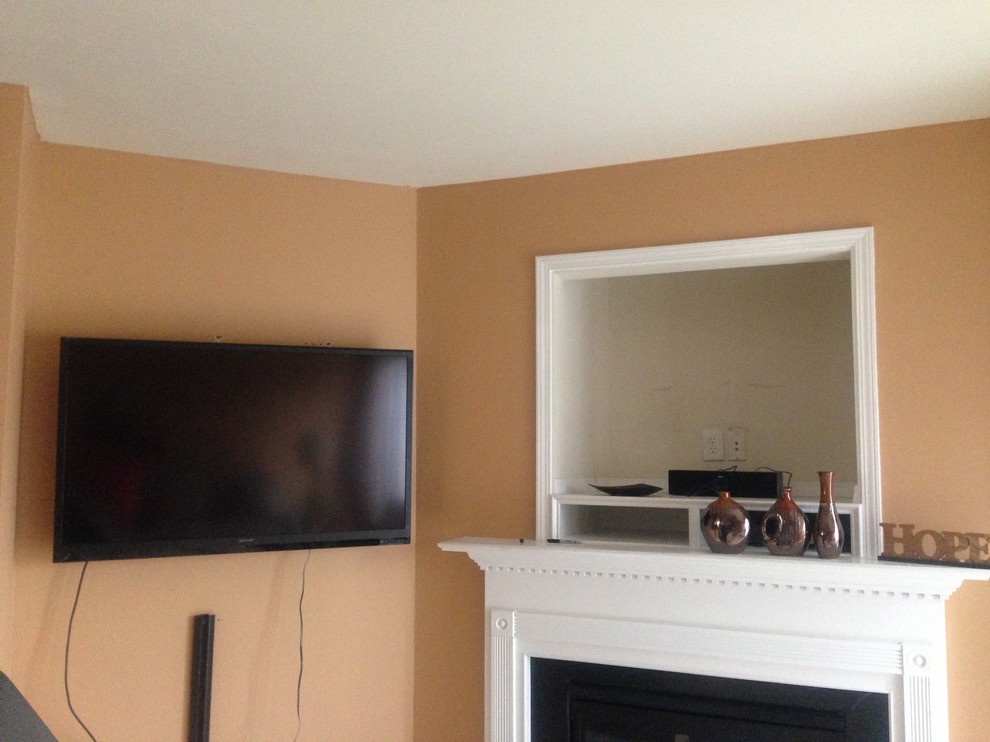 help for hole above corner fireplace