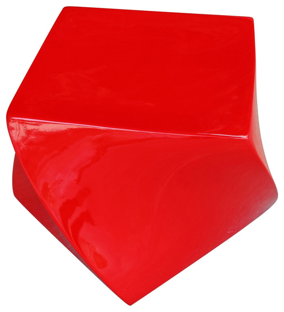 Modern Classics Cube Ottoman, Red - Contemporary - Outdoor Footstools ...