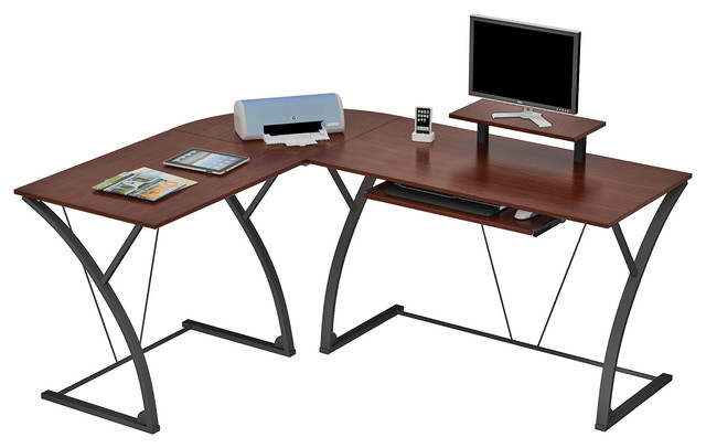 Khloe L Computer Desk Espresso 36 63h X 70 63w 54 75d Khloe L Computer Desk