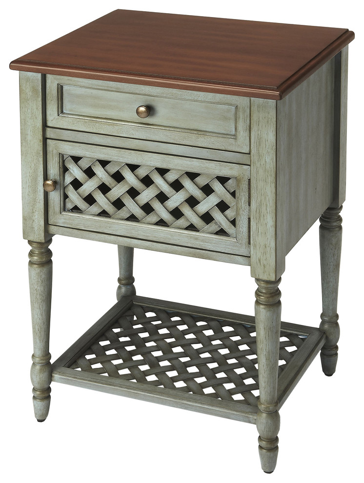 Butler Chadway Rustic Blue End Table French Country Side Tables And