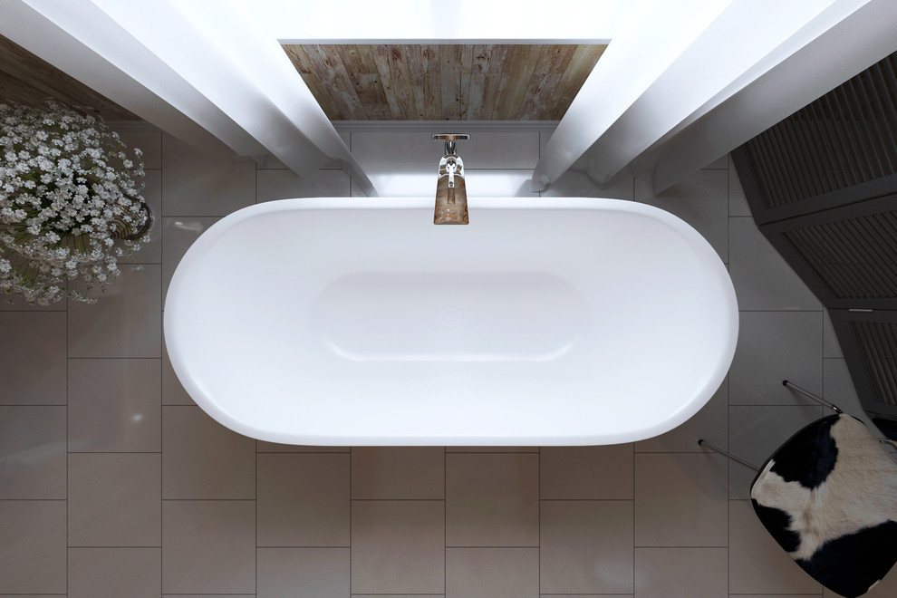 Corelia Черно-Белая Каменная Ванна от Viva Lusso