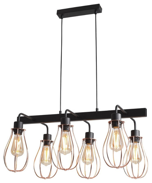 Bar Ceiling Pendant 6-Light Allegra Contemporary Design Industrial