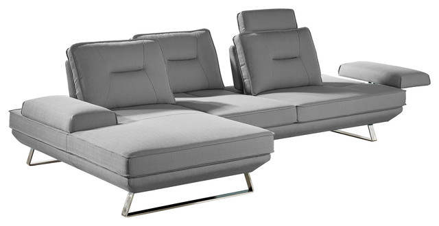 definitief operator Benadering Modern Light Gray Fabric Sondra Sectional - Contemporary - Sectional Sofas  - by Zuri Furniture | Houzz