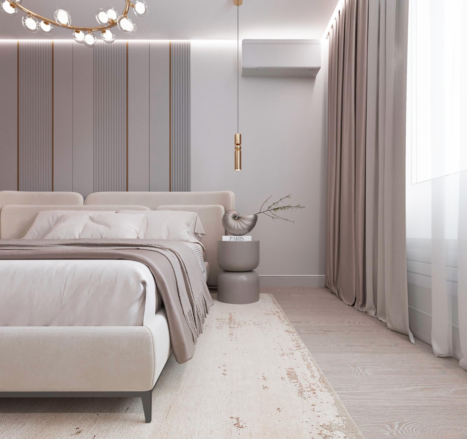 Дизайн-проект спальни для молодой семьи из Москвы.