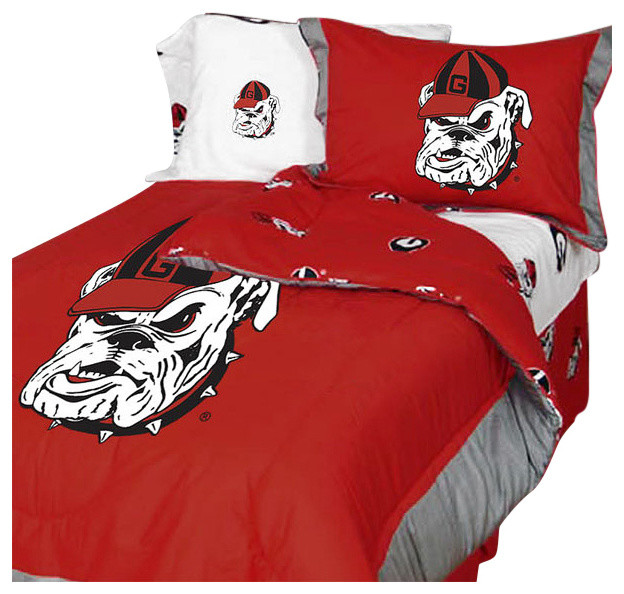 Ncaa Georgia Bulldogs Bedding White Cotton Collegiate Bed Ncaa Georgia Bulldogs Collegiate 7pc King Bedding Set