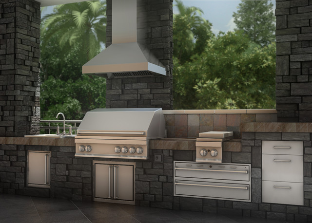 Outdoor Kitchen With A Zline 597 304 Stainless Steel Outdoor Wall