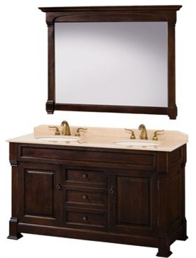 Andover 60" Traditional Bathroom Double Vanity Set by Wyndham Collection - Dark