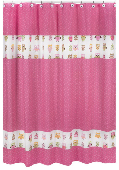 Happy Owl Shower Curtain by Sweet Jojo Designs
