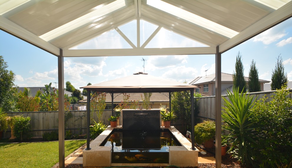 Design ideas for a contemporary backyard patio in Sydney.
