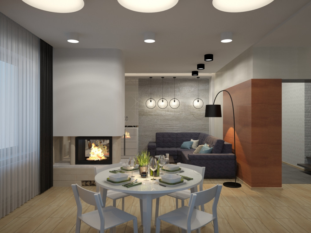 Гостиная с камином