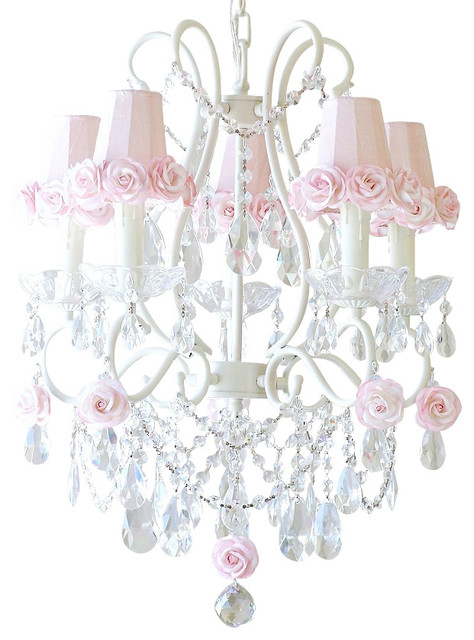 Chandelier With Pink Rose Shades