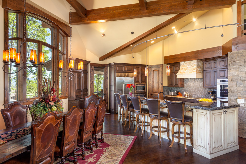 Example of a transitional kitchen design in Denver