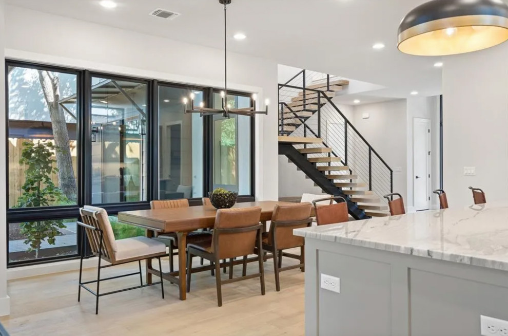 Inspiration for a modern dining room remodel in Austin