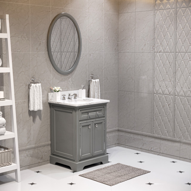 24" Cashmere Gray Single Sink Bathroom Vanity - Transitional - Bathroom ...