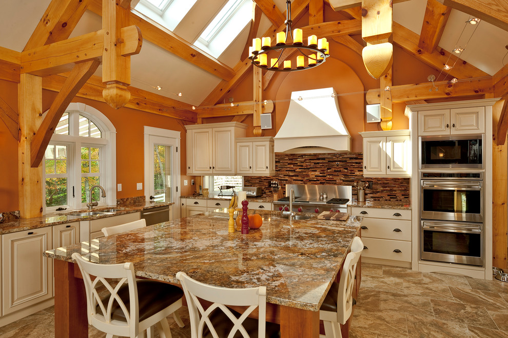 Design ideas for a traditional kitchen in Portland Maine with granite benchtops.