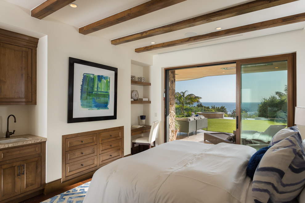 Photo of a modern bedroom in Orange County.