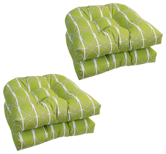 19" UShaped Dining Chair Cushions, Set of 4, Maxfield Leaf