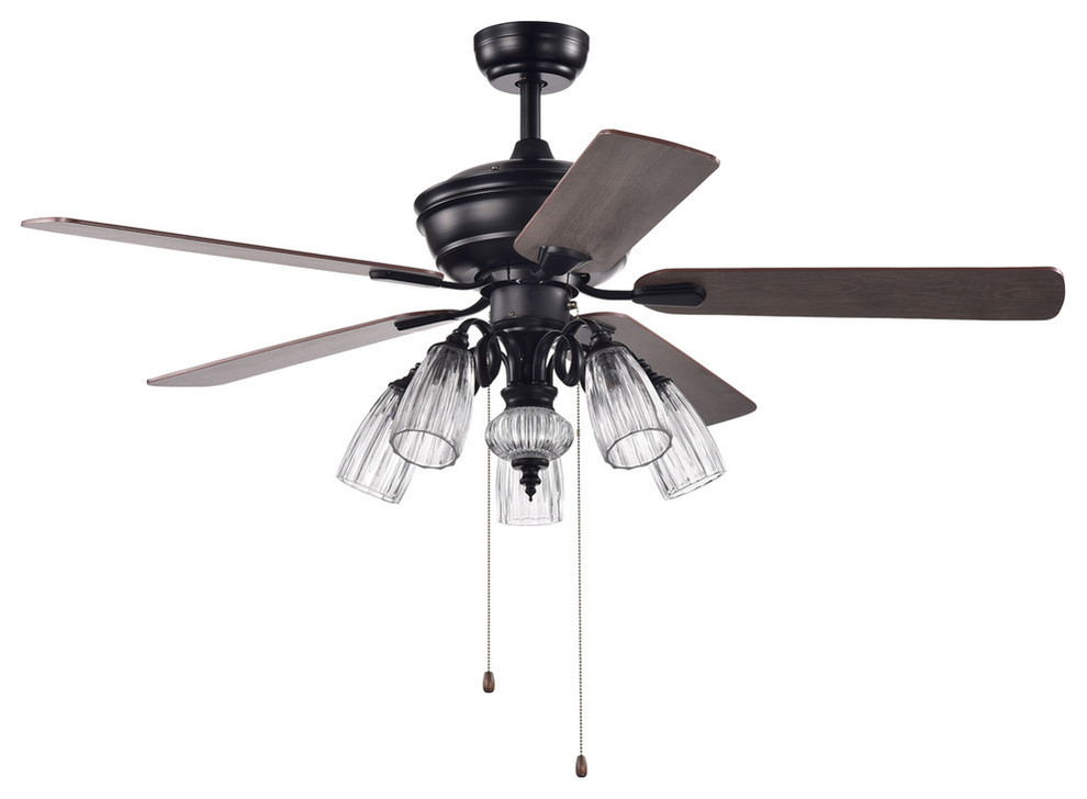 52 Indoor Black Brown Ceiling Fan With, Traditional Style Ceiling Fans