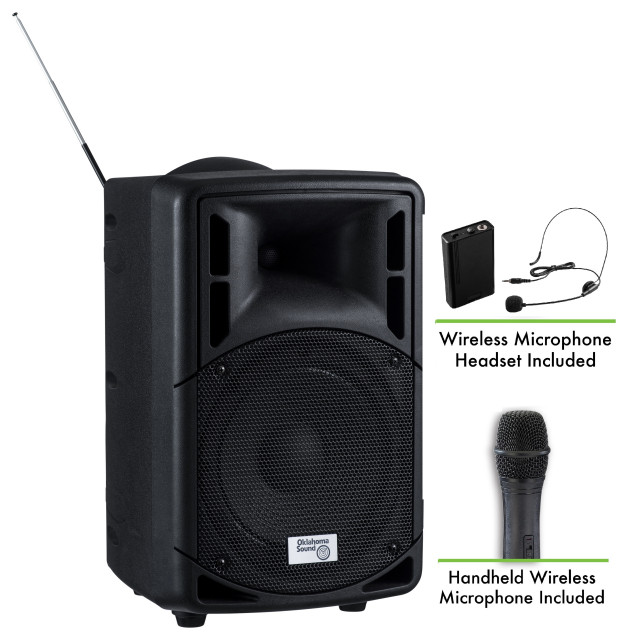 Oklahoma Sound 40 Watt Wireless PA System With Wireless Headset Mic