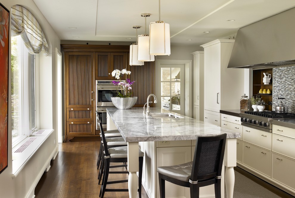 Transitional home design photo in Chicago