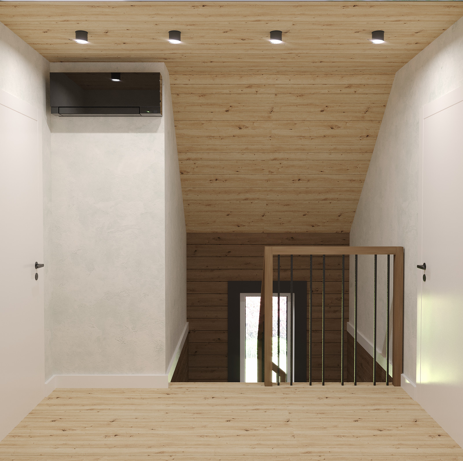 Дизайн 2го этажа в доме из бруса