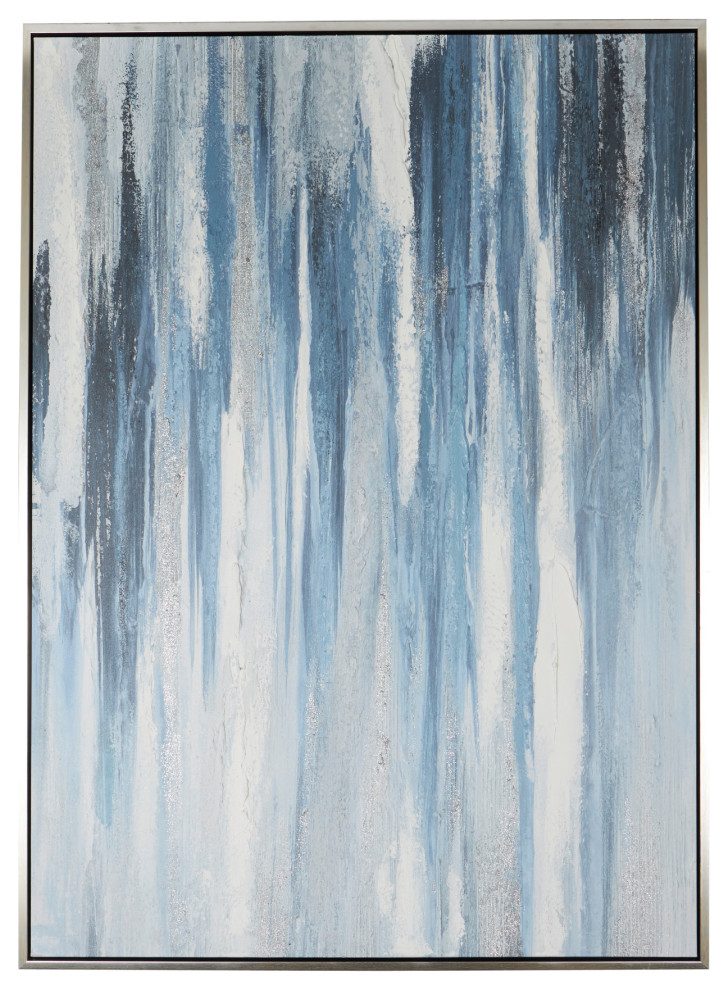 Contemporary Blue Canvas Framed Wall Art Contemporary Prints And