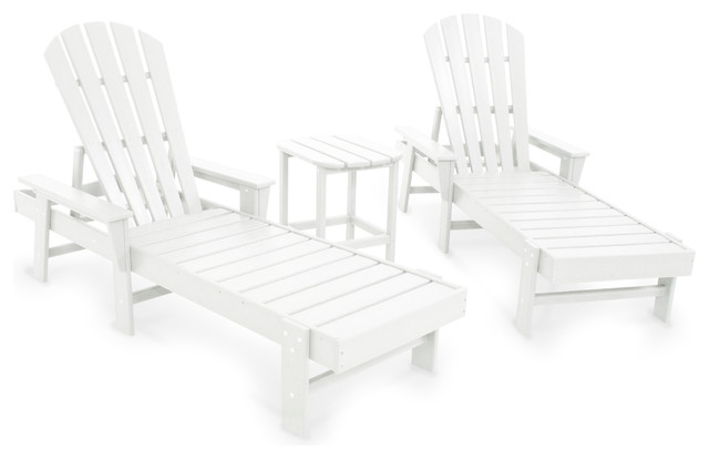 3-Pc Eco-friendly Chaise Set in White
