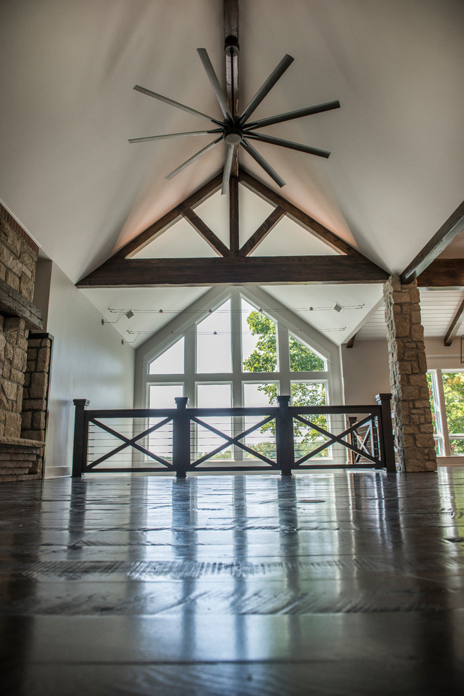 Entry with rustic hardwood - Farmhouse - Hall - Kansas City - by Apple Tree Homes Inc